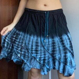 Blue Tie-Dye Skirt